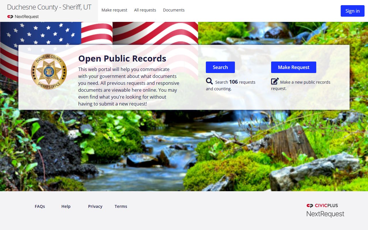 Duchesne County jail mugshots sheriff NextRequest booking photo portal